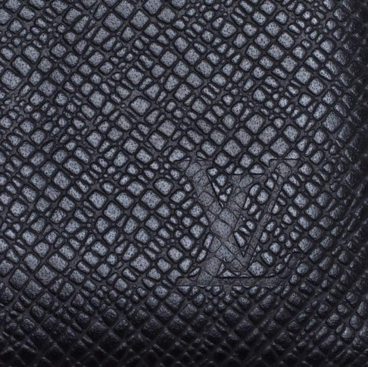 Pre Owned Louis Vuitton Black Taiga Leather Pocket Organizer