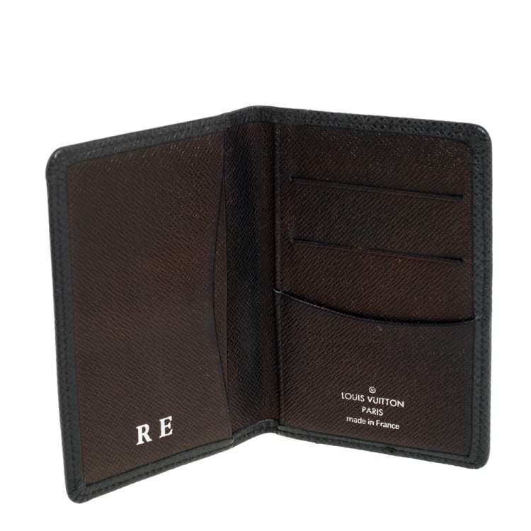 Pre Owned Louis Vuitton Black Taiga Leather Pocket Organizer