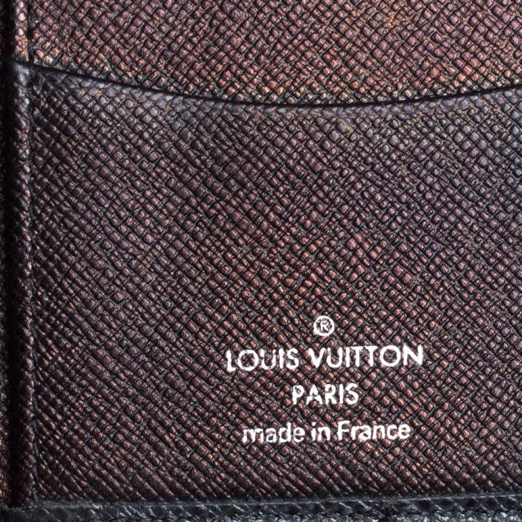 Pre Owned Louis Vuitton Black Taiga Leather Pocket Organizer