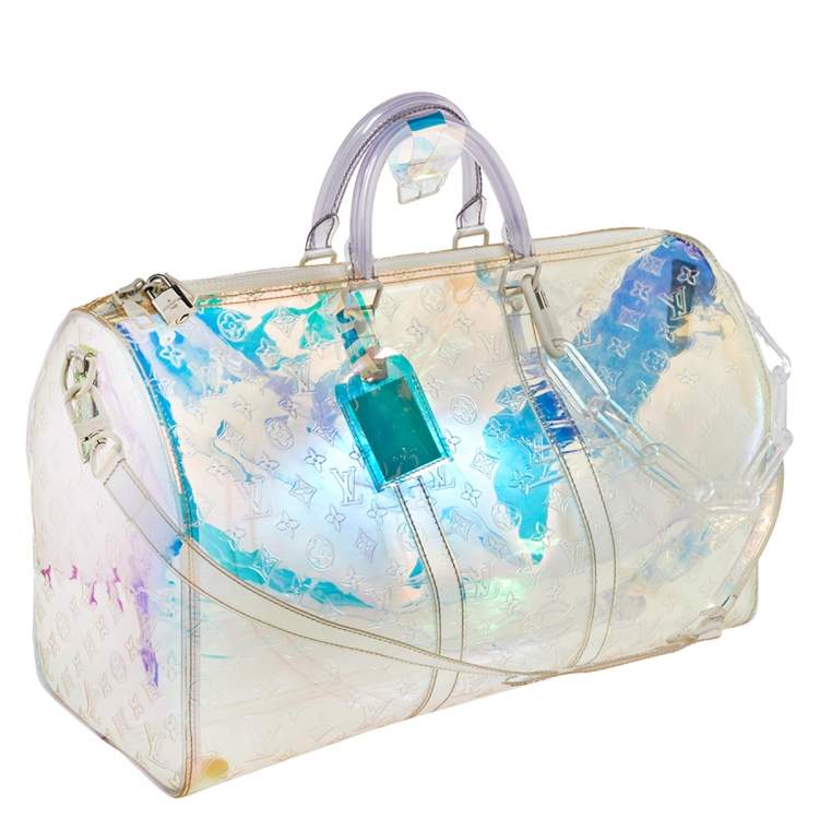 Pre Owned Louis Vuitton Monogram Prism Keepall Bandouliere 50 Bag