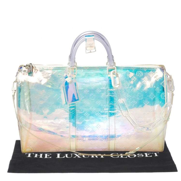 Pre Owned Louis Vuitton Monogram Prism Keepall Bandouliere 50 Bag