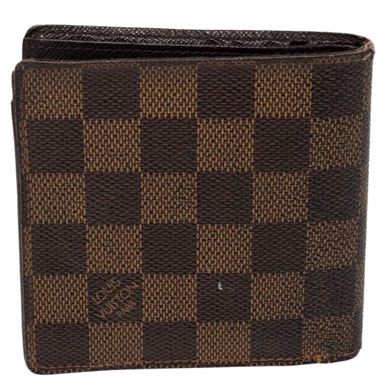 Pre Owned Louis Vuitton Damier Ebene Coated Canvas Bifold Wallet