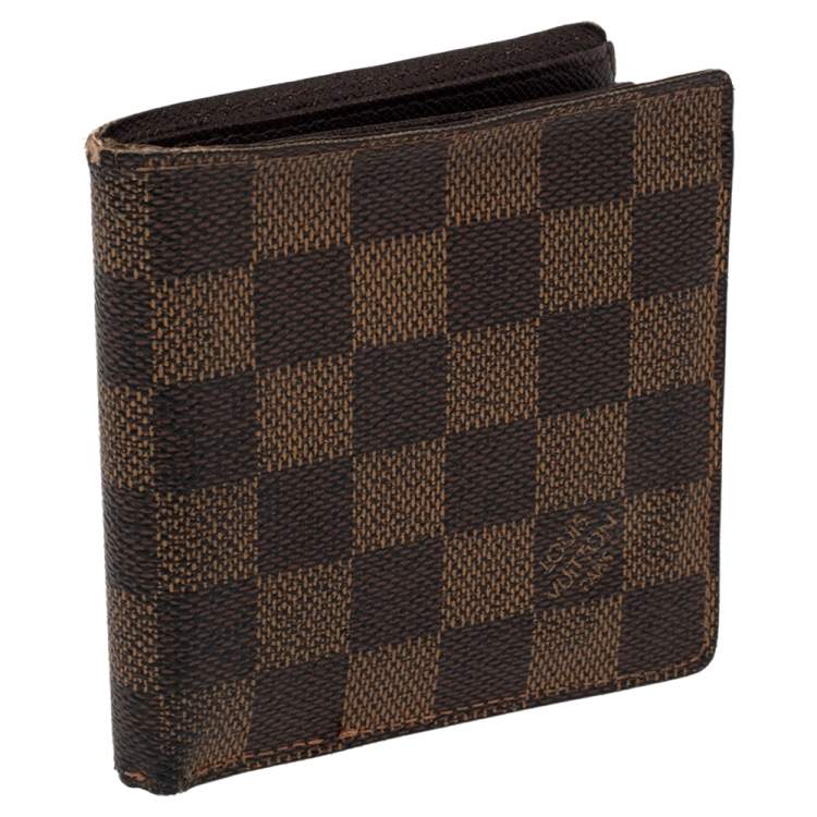 Pre Owned Louis Vuitton Damier Ebene Coated Canvas Bifold Wallet
