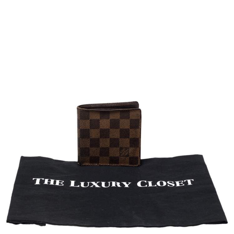 Pre Owned Louis Vuitton Damier Ebene Coated Canvas Bifold Wallet