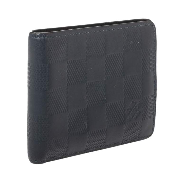 مملوكة مسبقًا Louis Vuitton Blue Damier Infini Leather Slender Wallet