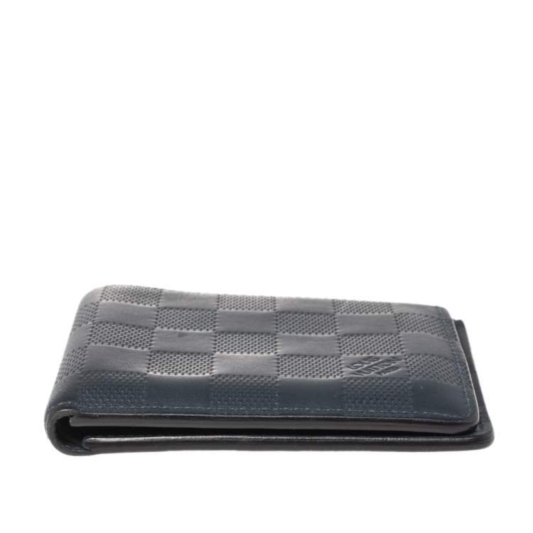مملوكة مسبقًا Louis Vuitton Blue Damier Infini Leather Slender Wallet