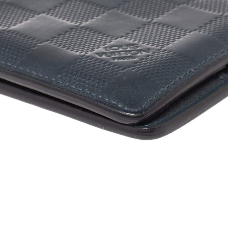 مملوكة مسبقًا Louis Vuitton Blue Damier Infini Leather Slender Wallet