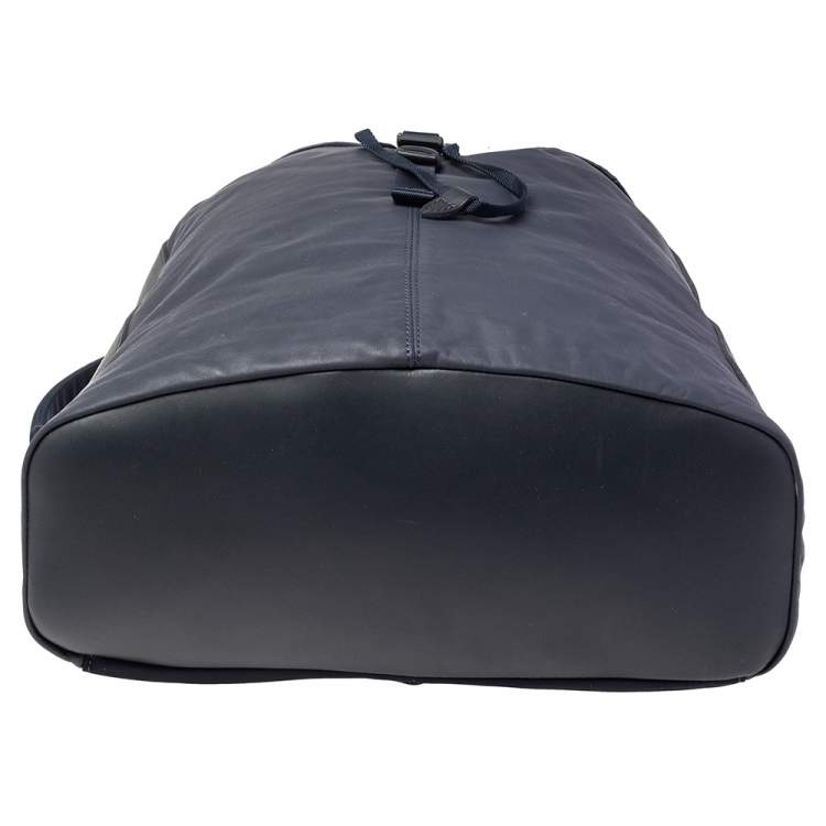 Pre Owned Louis Vuitton Navy Leather and Nylon V Line Pulse Backpack 