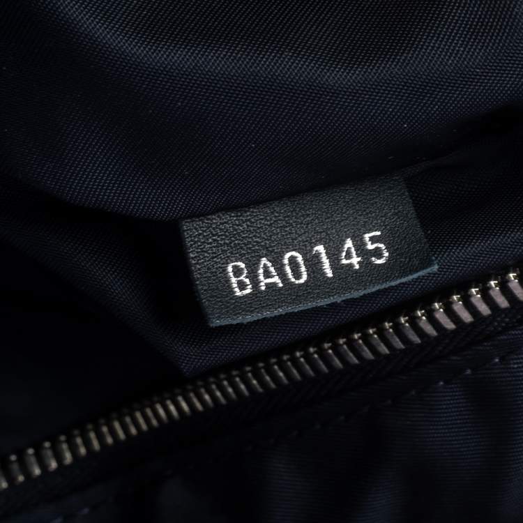 Pre Owned Louis Vuitton Navy Leather and Nylon V Line Pulse Backpack 