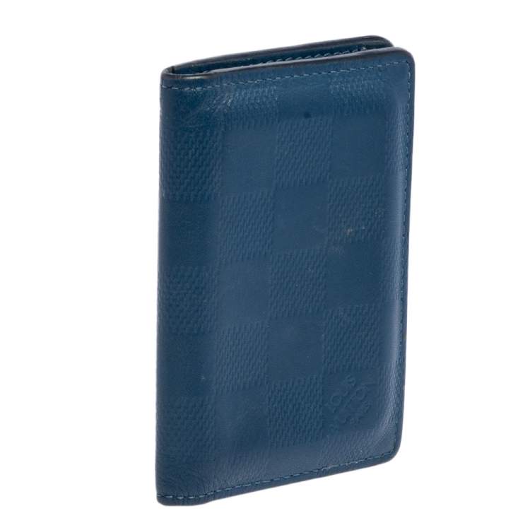 Pre Owned  Louis Vuitton Blue Damier Infini Leather Slender Wallet