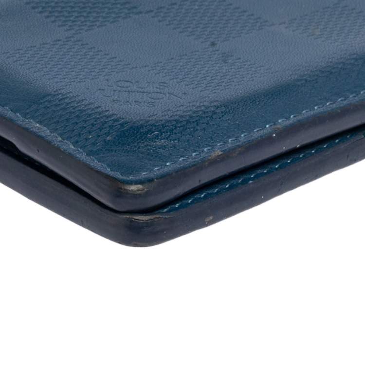 Pre Owned  Louis Vuitton Blue Damier Infini Leather Slender Wallet