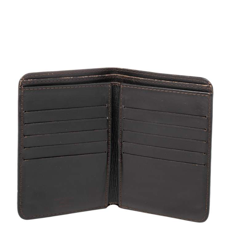 Pre Owned Louis Vuitton Dark Brown Utah Leather Bifold Wallet
