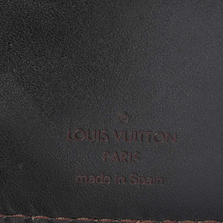 Pre Owned Louis Vuitton Dark Brown Utah Leather Bifold Wallet