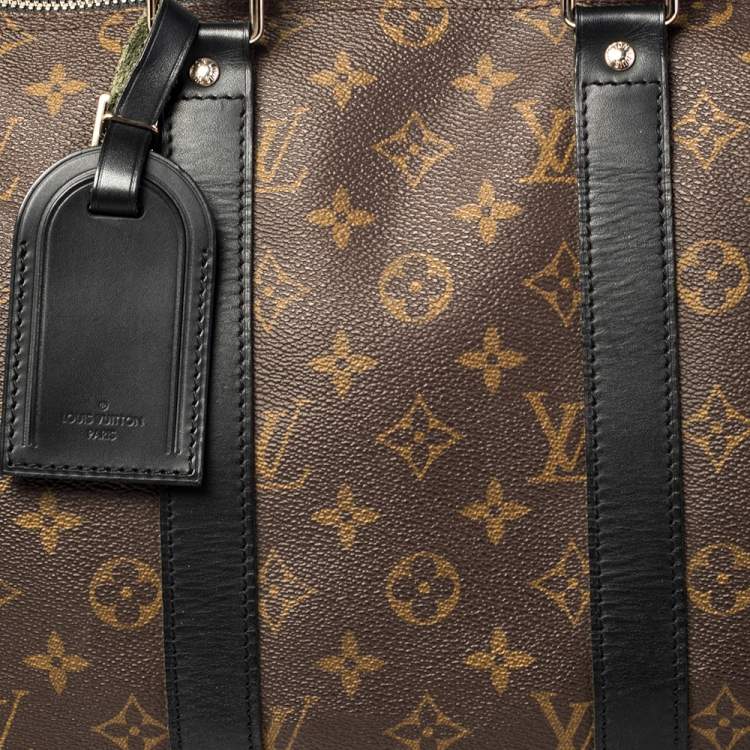 Pre Owned Louis Vuitton Monogram Macassar Canvas Keepall Bandouliere 45 Bag