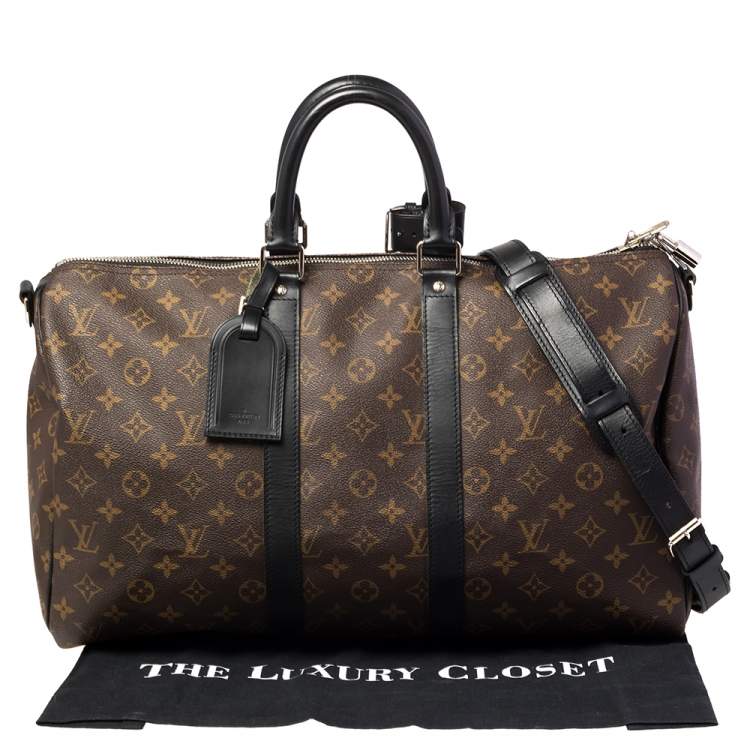 Pre Owned Louis Vuitton Monogram Macassar Canvas Keepall Bandouliere 45 Bag