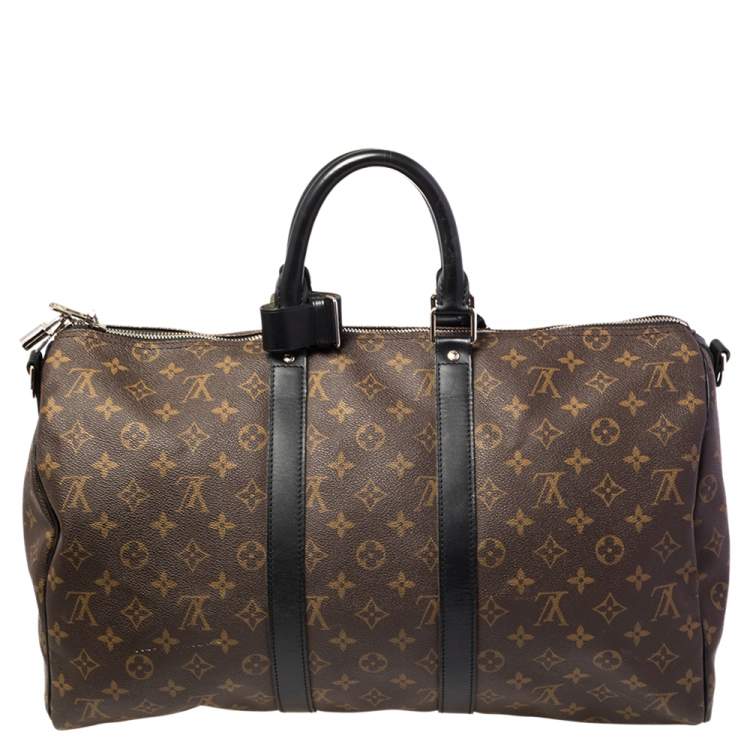 Pre Owned Louis Vuitton Monogram Macassar Canvas Keepall Bandouliere 45 Bag