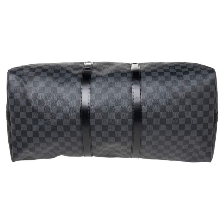 Pre Owned Louis Vuitton Damier Graphite Canvas Keepall Bandouliere 55 Bag
