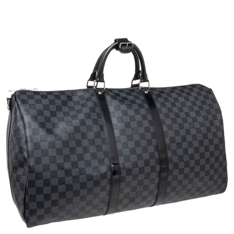 Pre Owned Louis Vuitton Damier Graphite Canvas Keepall Bandouliere 55 Bag