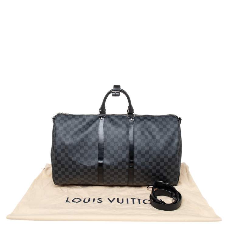 Pre Owned Louis Vuitton Damier Graphite Canvas Keepall Bandouliere 55 Bag