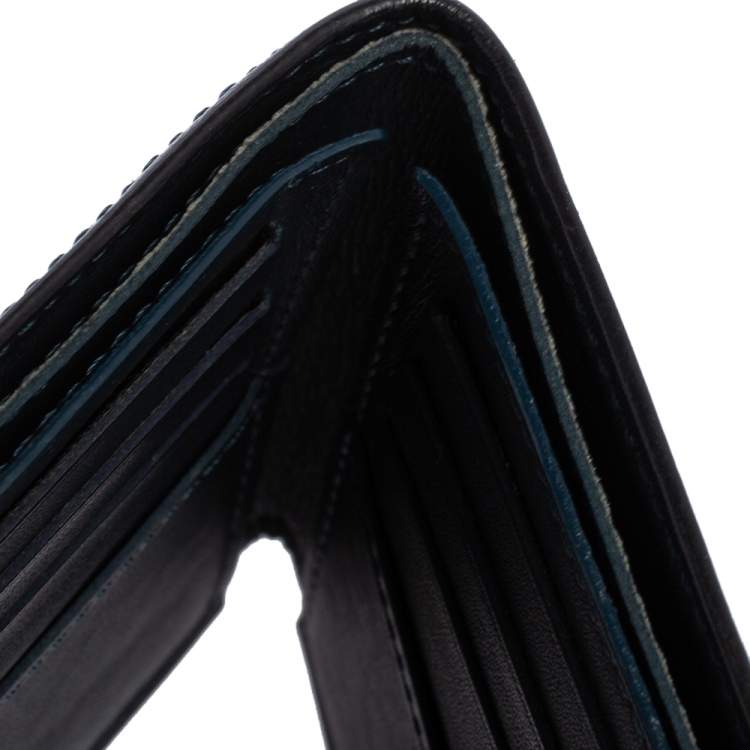 Pre Owned Louis Vuitton Navy Blue Damier Infini Leather Slender Wallet