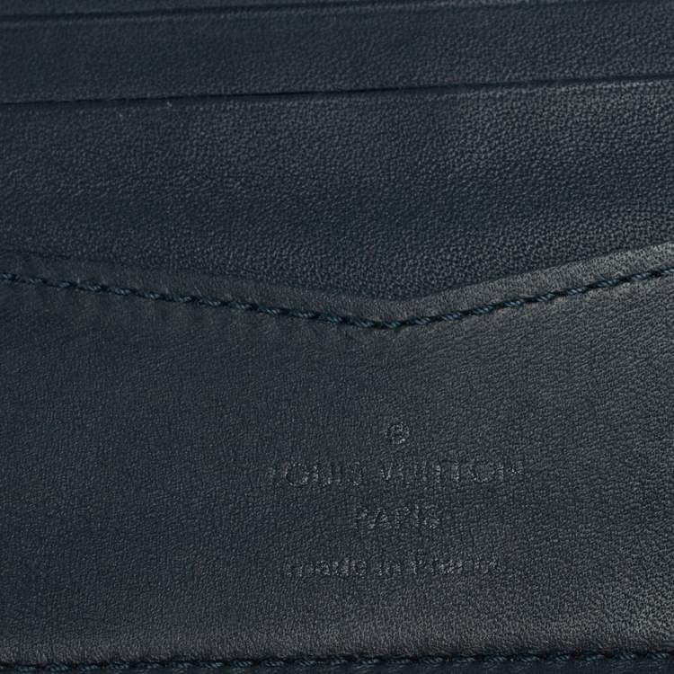 Pre Owned Louis Vuitton Navy Blue Damier Infini Leather Slender Wallet