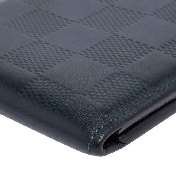 Pre Owned Louis Vuitton Navy Blue Damier Infini Leather Slender Wallet