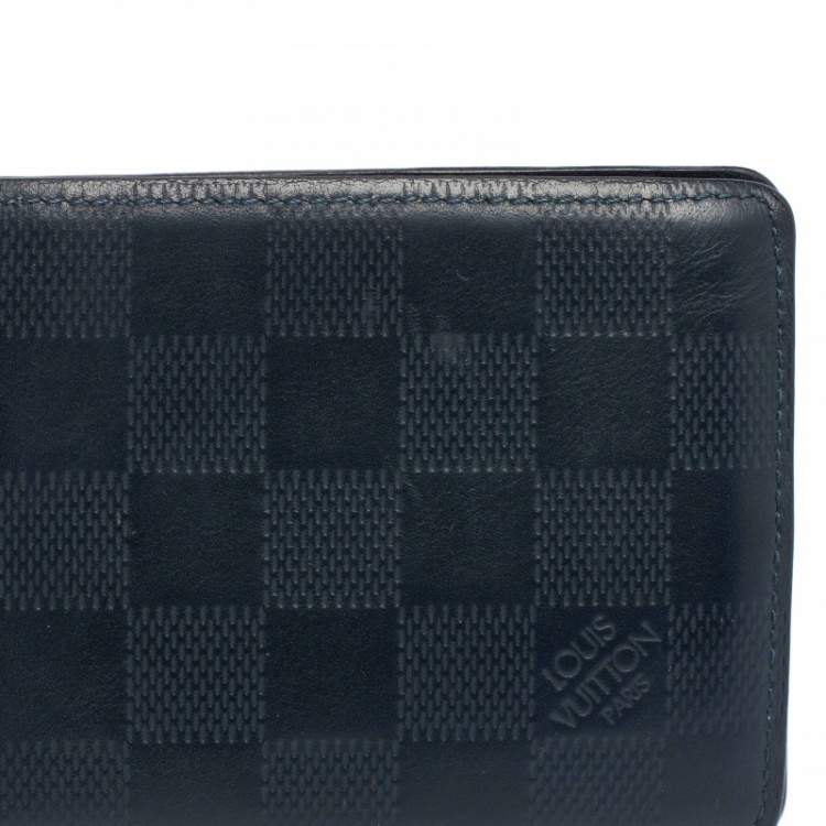 Pre Owned Louis Vuitton Navy Blue Damier Infini Leather Slender Wallet