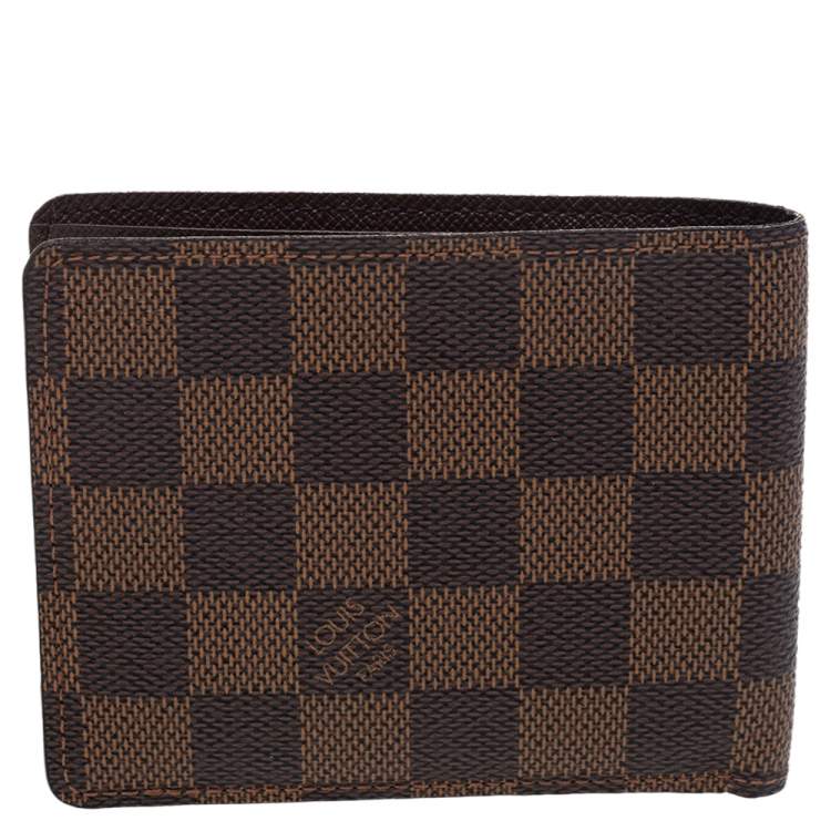 Pre Owned Louis Vuitton Damier Ebene Canvas Multiple Bifold Wallet