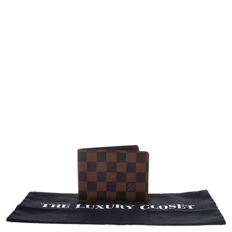 Pre Owned Louis Vuitton Damier Ebene Canvas Multiple Bifold Wallet