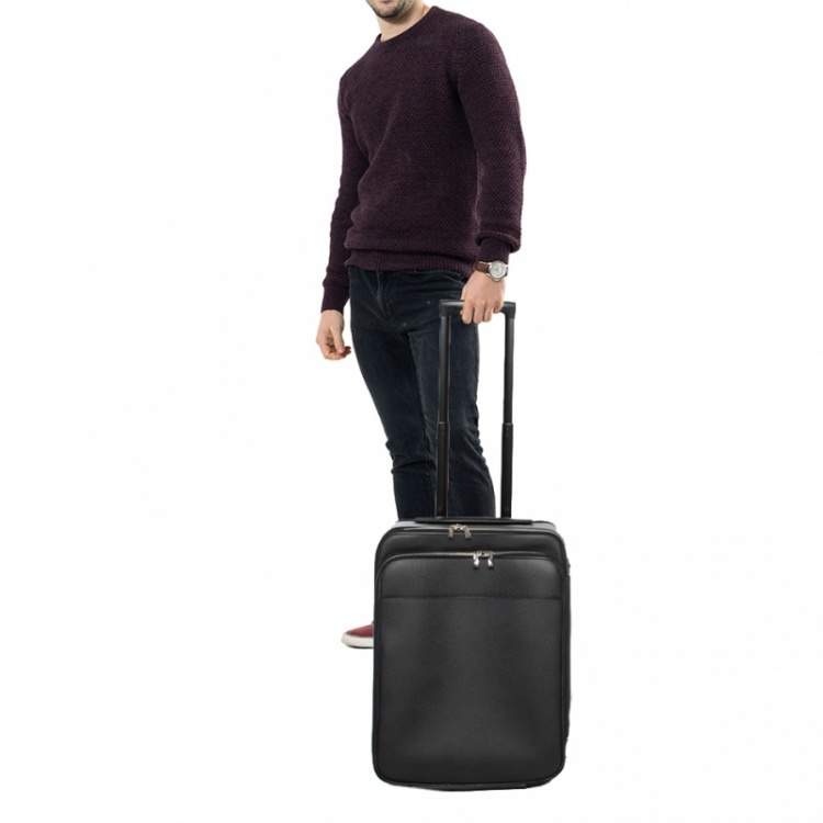 Pre Owned Louis Vuitton Black Taiga Leather Pegase Legere 55 Business Suitcase