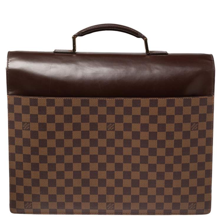 Pre Owned Louis Vuitton Damier Ebene Canvas Altona GM Briefcase 