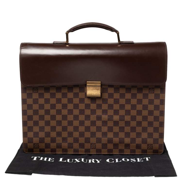 Pre Owned Louis Vuitton Damier Ebene Canvas Altona GM Briefcase 