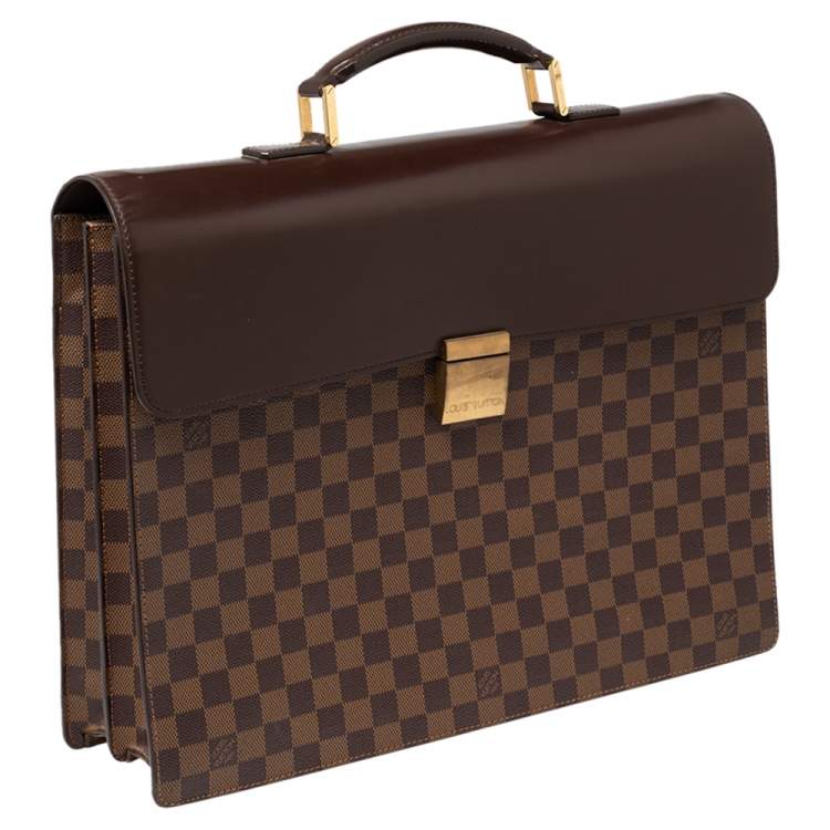 Pre Owned Louis Vuitton Damier Ebene Canvas Altona GM Briefcase 