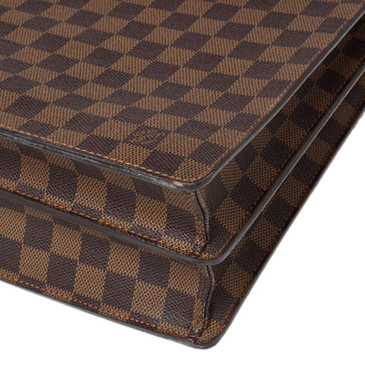 Pre Owned Louis Vuitton Damier Ebene Canvas Altona GM Briefcase 
