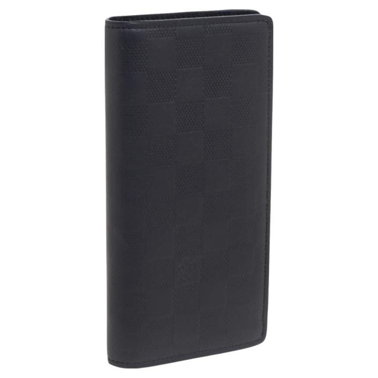 Pre Owned Louis Vuitton Black Damier Infini Leather Brazza Wallet