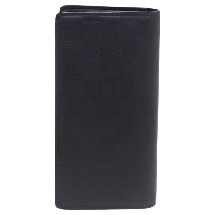 Pre Owned Louis Vuitton Black Damier Infini Leather Brazza Wallet