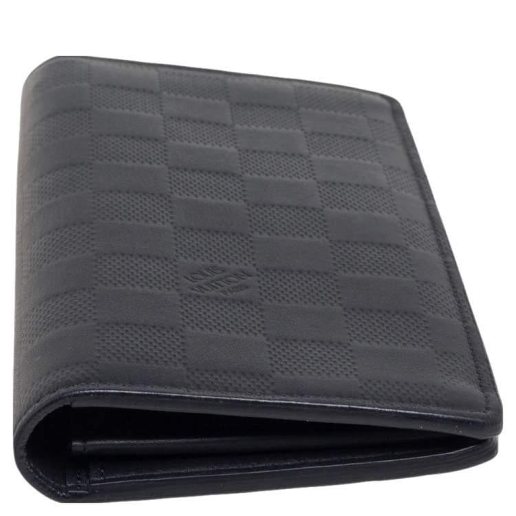 Pre Owned Louis Vuitton Black Damier Infini Leather Brazza Wallet