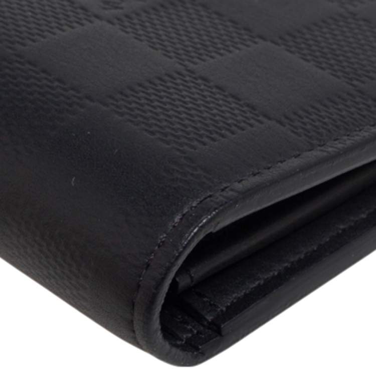 Pre Owned Louis Vuitton Black Damier Infini Leather Brazza Wallet