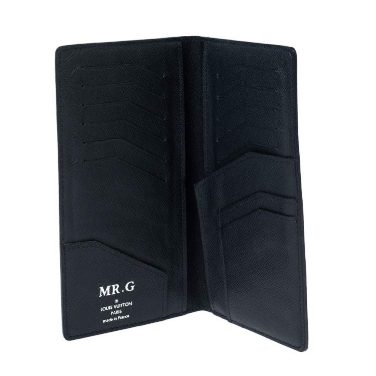 Pre Owned Louis Vuitton Navy Blue Taiga Leather Long Wallet
