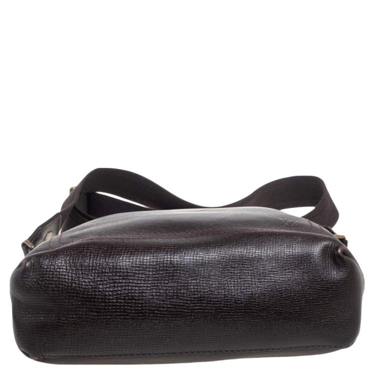 Pre Owned Louis Vuitton Coffee Brown Utah Leather Shawnee Messenger Bag