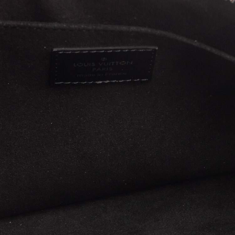 Pre Owned Louis Vuitton Black Leather Documents Portfolio Pochette 