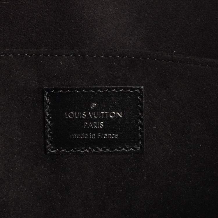 Pre Owned Louis Vuitton Black Leather Documents Portfolio Pochette 