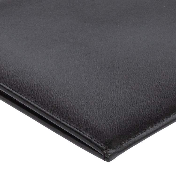 Pre Owned Louis Vuitton Black Leather Documents Portfolio Pochette 