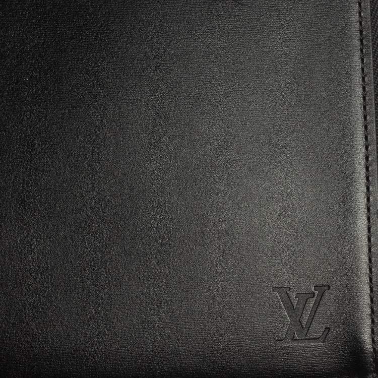 Pre Owned Louis Vuitton Black Leather Documents Portfolio Pochette 