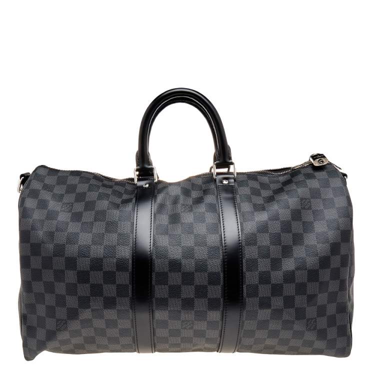Pre Owned Louis Vuitton Damier Graphite Canvas Keepall Bandouliere 45