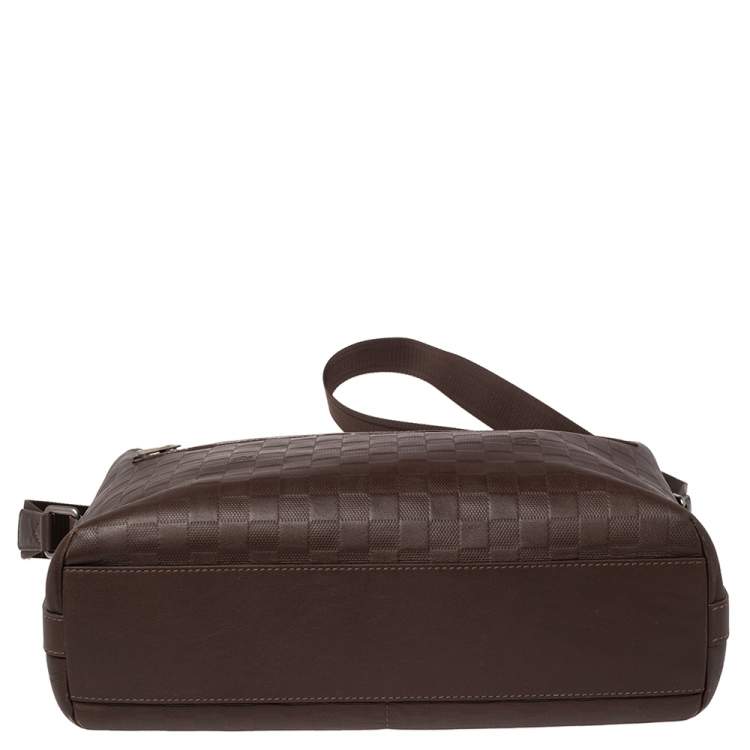 Pre Owned Louis Vuitton Brown Damier Infini Calypso Messenger GM Bag 