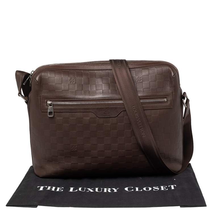 Pre Owned Louis Vuitton Brown Damier Infini Calypso Messenger GM Bag 