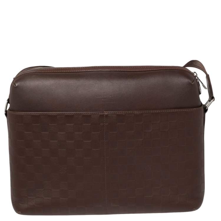 Pre Owned Louis Vuitton Brown Damier Infini Calypso Messenger GM Bag 