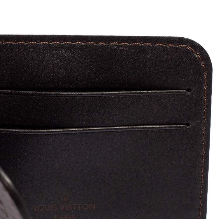 Pre Owned Louis Vuitton Coffee Utah Leather Pince Wallet