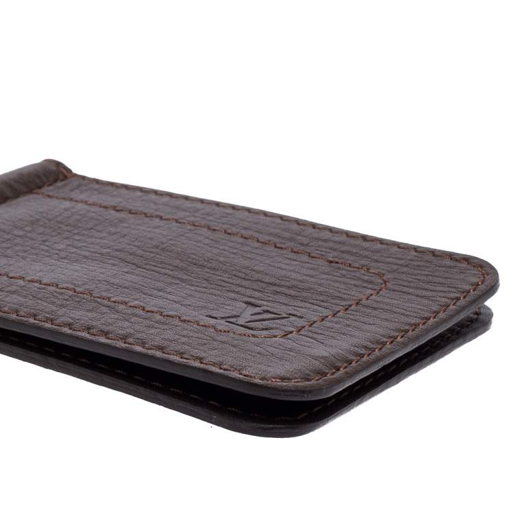 Pre Owned Louis Vuitton Coffee Utah Leather Pince Wallet